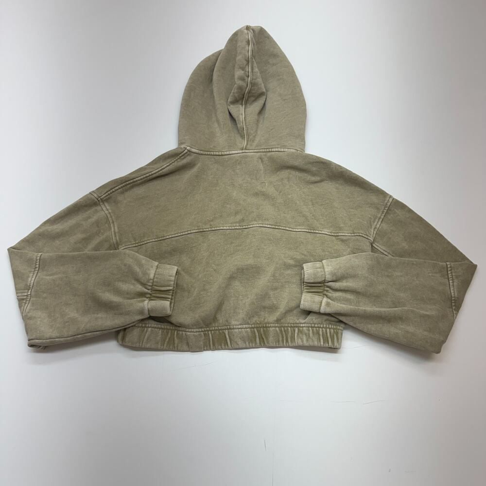 Urban Outfitters Womens Y2K Beige Hooded Cropped Zip Sweatshirt Size Small - Picture 8 of 8